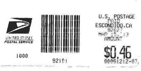 Postage Validated Imprint